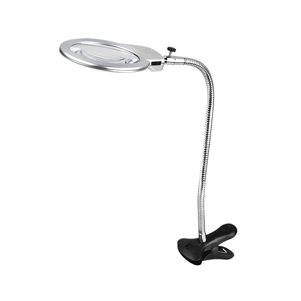 Лупа настольная с прищепкой MG15122-1C d=130/26мм, (2х; и 5х-кр)), 2 LED подсв