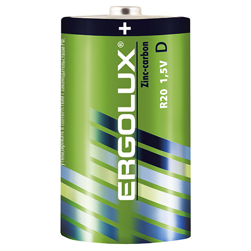 Элемент питания Ergolux R20 1шт