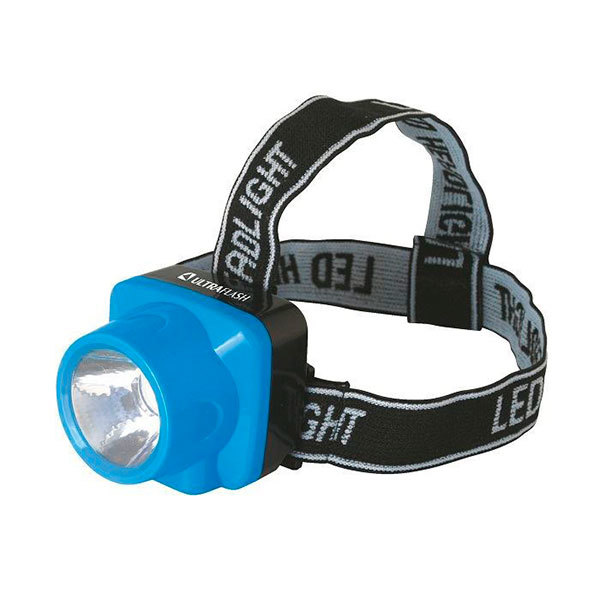 Фонарь налобный аккумуляторный Ultra Flash LED 5374 220В, голубой, 0,4 Ватт LED, 1 реж