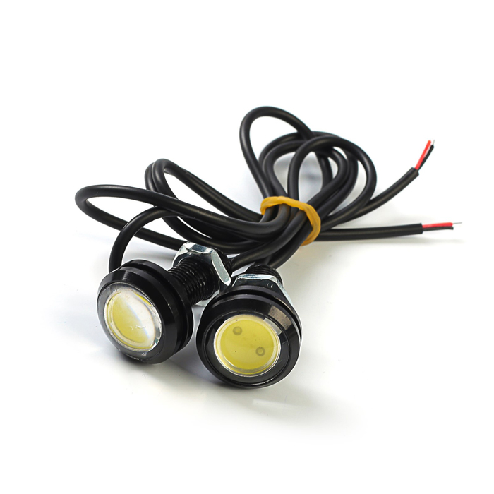 Фары светодиодные KS-H004 ходовые огни, 1High Power LED, линза, металл, провода, 22*33*22мм, 2шт.