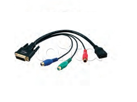 Переходник шт.DVI-I (24+5) --- гн.HDMI + гн.3RCA 17-6833