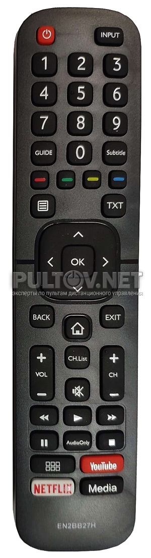 Пульт для HISENSE/Dexp/Dns EN2BB27H LCD TV Netflix, Youtube