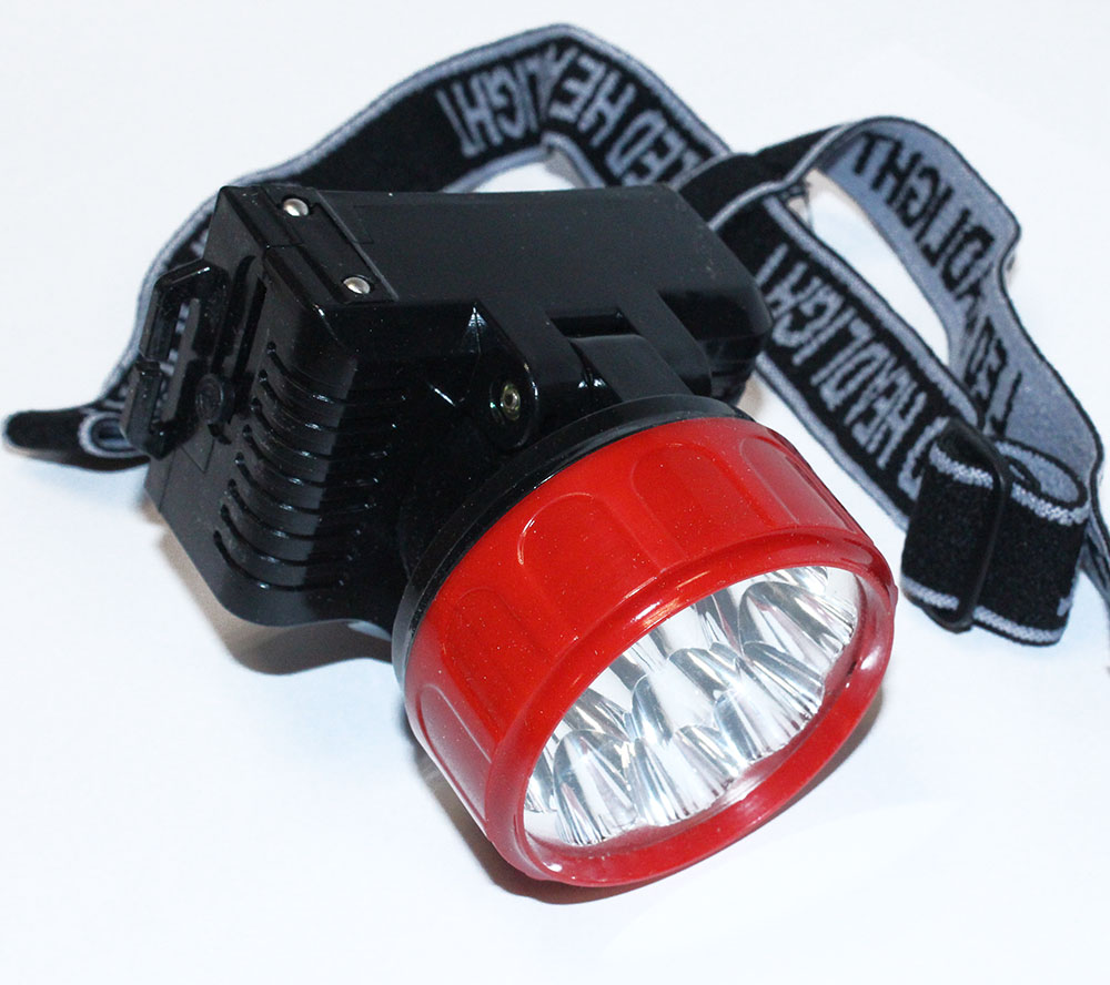 Фонарь налобный 9 LED XPE (встроен. аккум, 2 режима, зарядка ~220V) LP-582