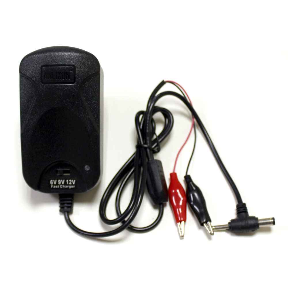 Зарядное устройство Anlixun ALX-01 для Ni-Cd, Ni-Mn аккумуляторов 6V-9V-12V, до 2A (2,5х5.5мм +1,3х3.5мм + 'крокодилы')