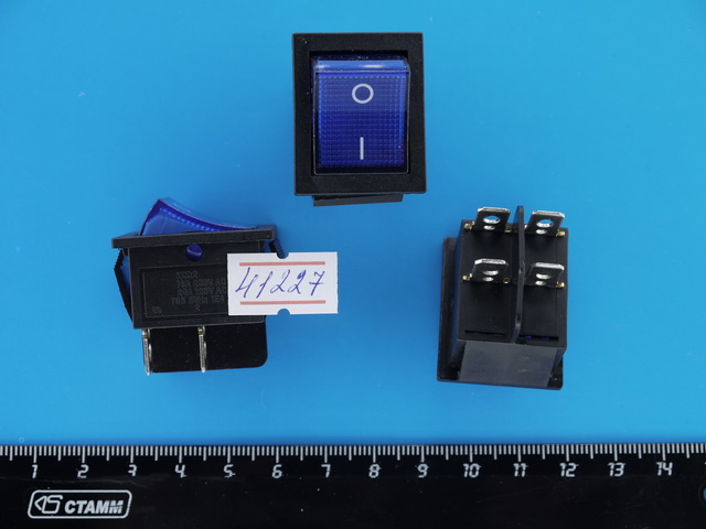 Переключатель с подсветкой B-502 4pin 12V 28мм широкий