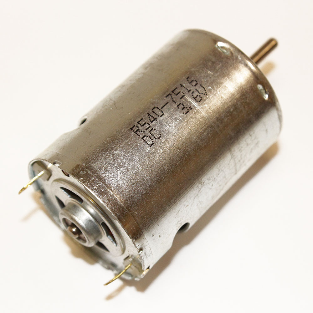 Двигатель DC3.6V (2.4-4.0V, D/H-35/50мм, D/Lвала-3,17/18мм) 23.5W R540-7516 (23000-18000 об/мин)