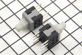 Микрокнопка с фиксацией 6pin 6*6*10мм, ручка-5мм PSM 6
