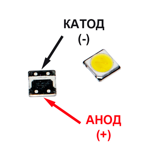 Светодиод 6-6,5V 2W 3535 IFp=200mA 120lm большой АНОД (+),  для ремонта LED TV