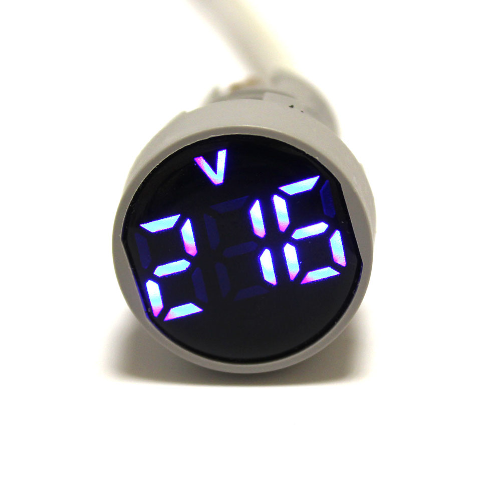 Вольтметр  цифровой LED AC/50Hz (20-500VAC) DMS-104 СИНИЙ (Dдиспл/корп-28/22мм)