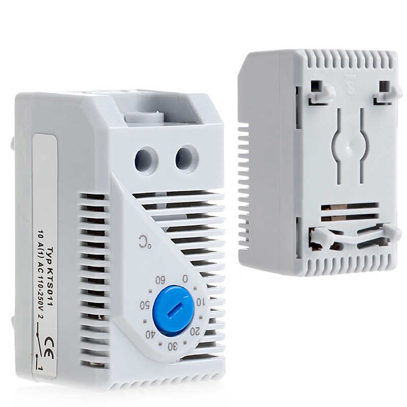 Термостат  KTS-011, Iнагр= 10A ~220V, (0; +60°С), норм.РАЗОМКН,корпус 60*33*43мм, механич