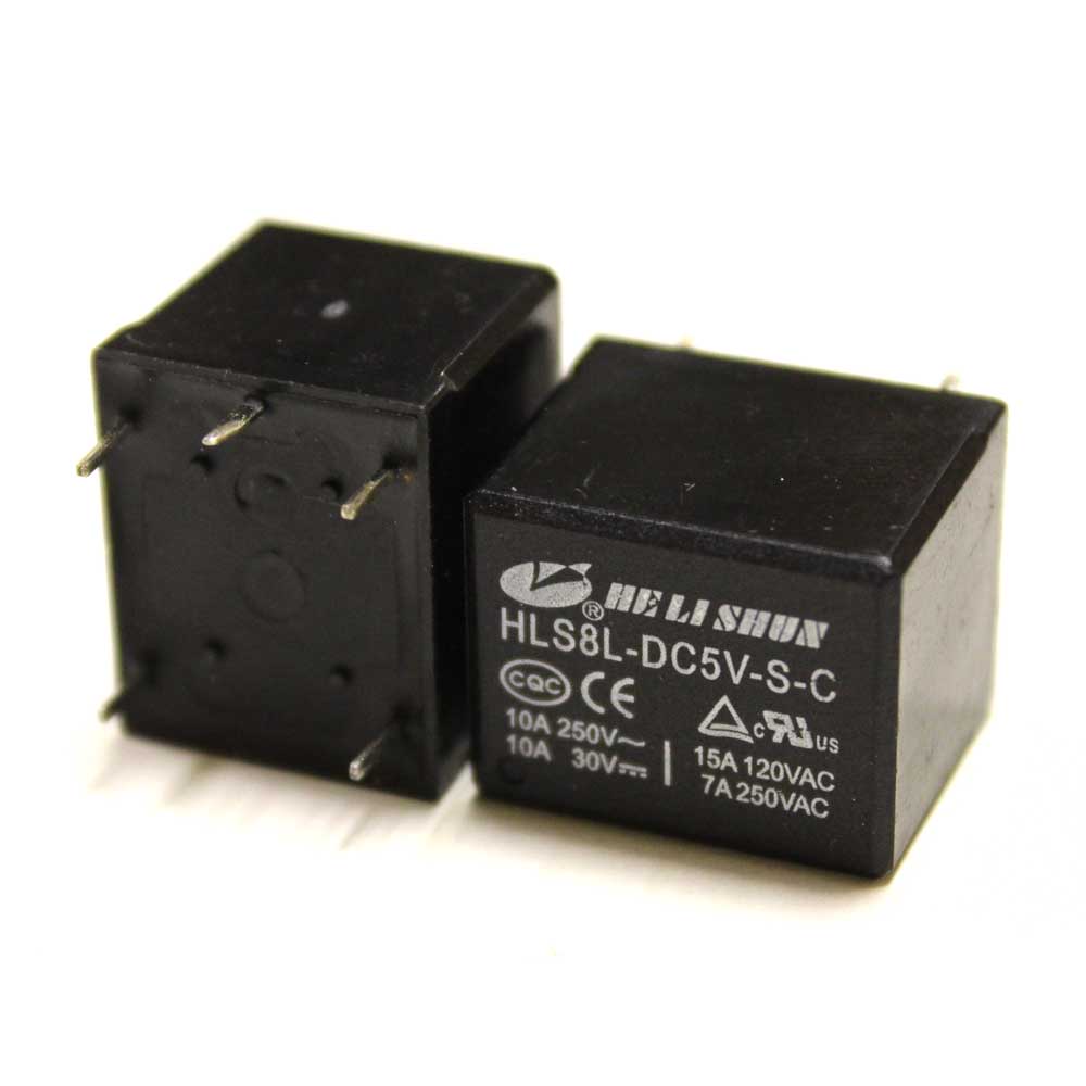 Реле 5V 10A HLS-T73(8L) DC5V-10A-1C) 20*16*16мм 5pin под пайку