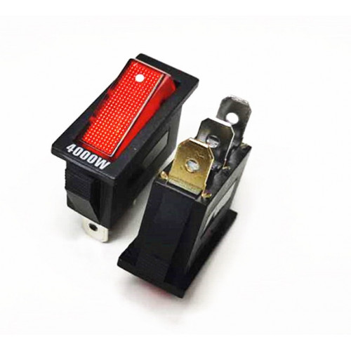 Переключатель с подсветкой KCD3 T105 on-off 3pin 250V 18A 4000W 14мм узкий