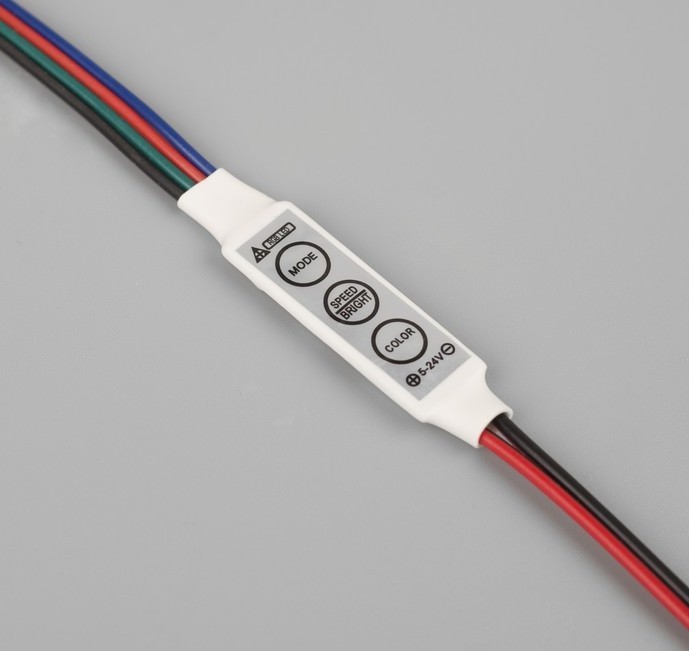 Контроллер RGB для модулей/лент, 12V, 72W, управление на корпусе