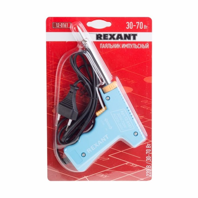 Паяльник импульсный 30-70Вт 220В 12-0161 'Мастер' 'Rexant'