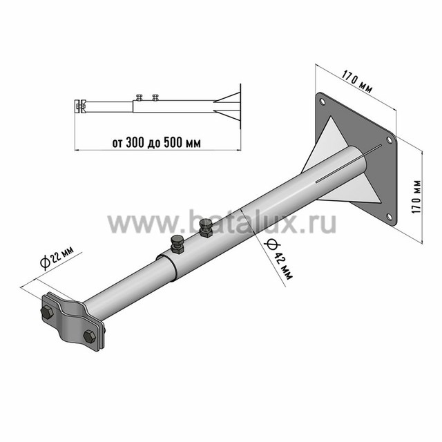 Кронштейн для мачт КРЫМ телескопический 30-50см 34-0591