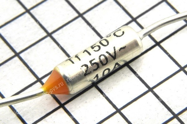 Термопредохранитель RY-01 10А 250v Т=150°С аксиал