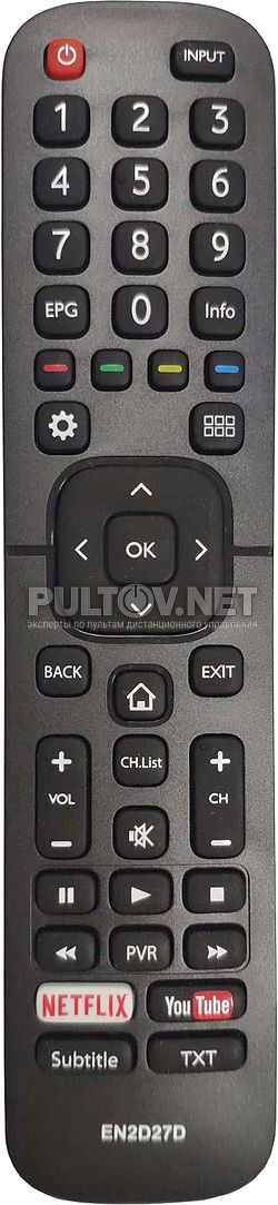 Пульт DEXP EN2D27D LED smart TV, Netflix/Youtube
