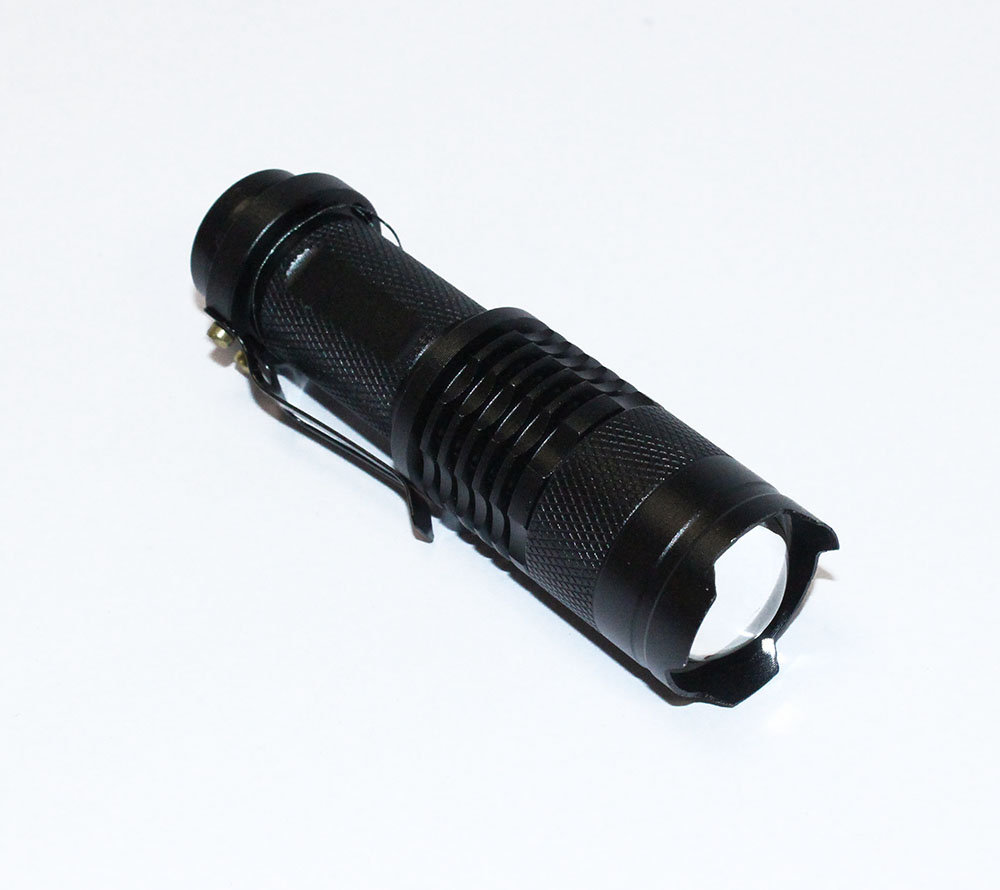 Фонарь ручной 1LED Cree (Q5, под аккумулятор 14500, ZOOM, с клипсой) SK68