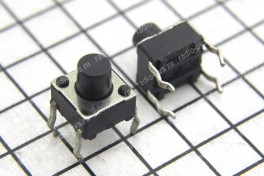 Микрокнопка 4pin 6*6мм h8мм, ручка-5мм гориз.