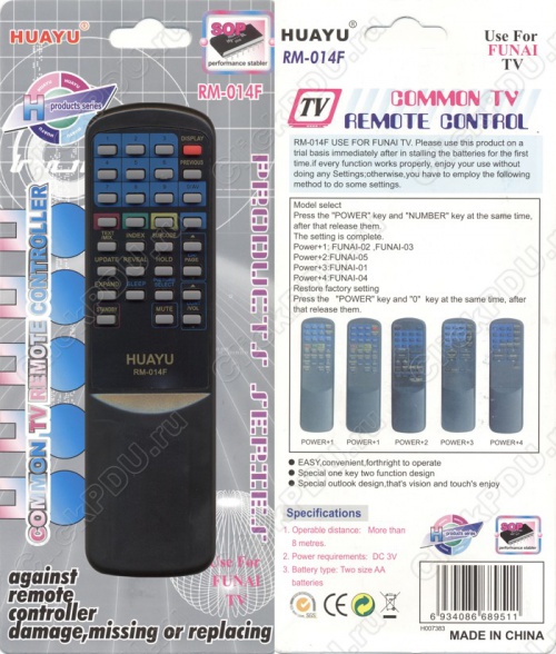 Пульт универсальный FUNAI RM-014F
