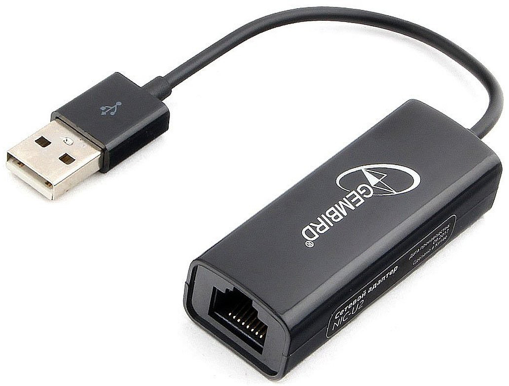 Адаптер USB Ethernet шт. USB (A) 2.0 => гн. 8P8C(RJ-45)