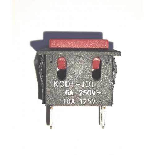 Кнопка без фиксации пускатель 14*21мм (Красная) 2pin 6А 250V KCD1-101