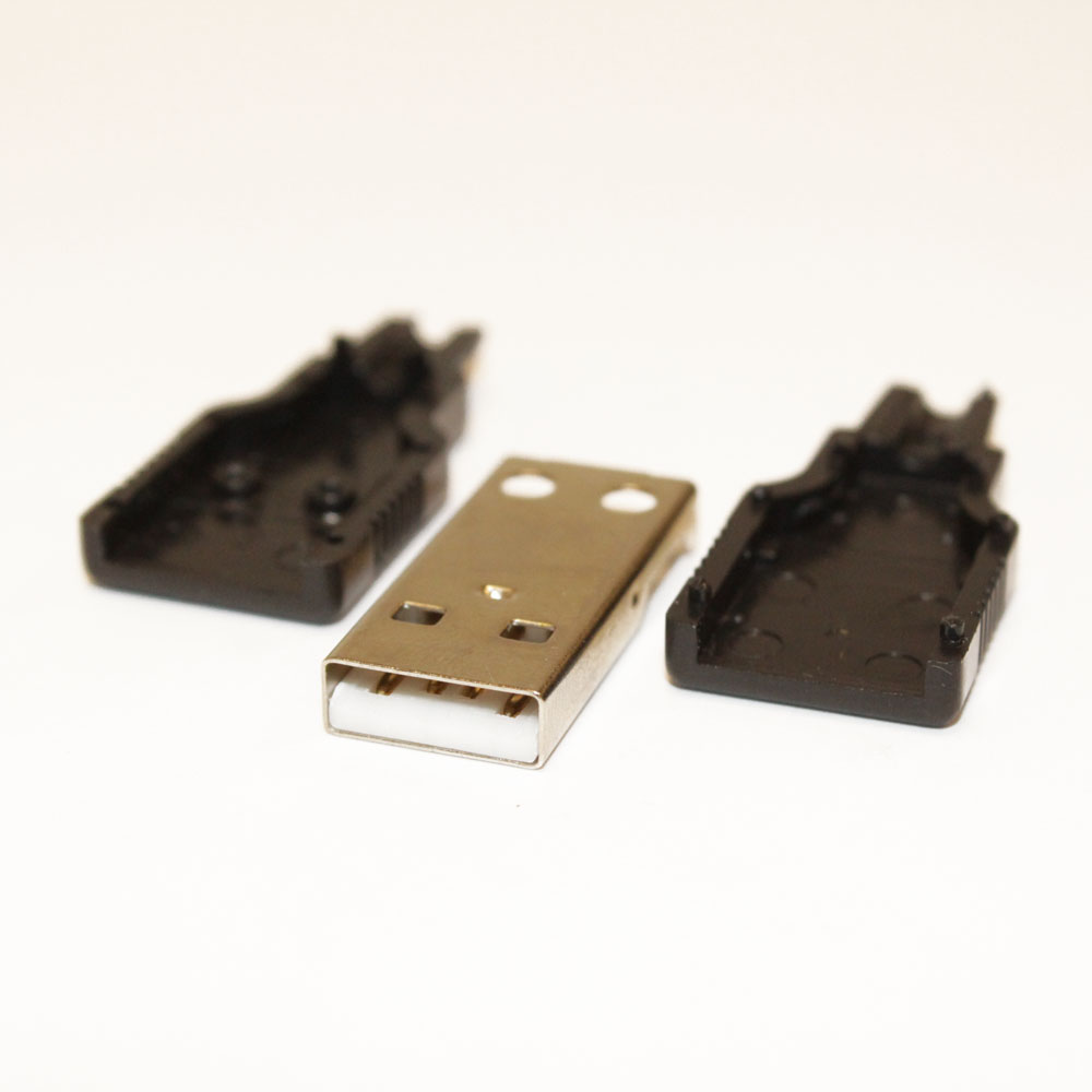 Штекер USB 4pin на кабель в пластик.корпусе