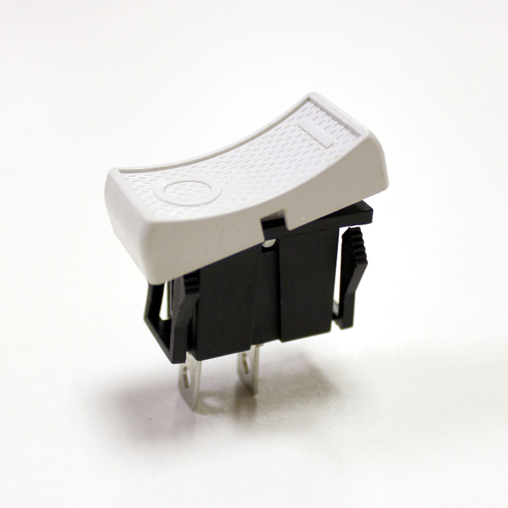 Переключатель без подсветки KCD3-101-16 on-off 2pin 3А 250V белый (устан 26*10мм) узкий