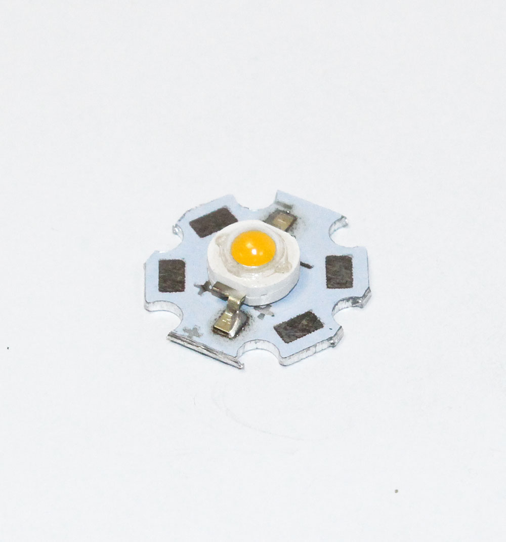 Светодиод 3,0-3,4V 1W ЖЕЛТЫЙ, Emitter на радиаторе
