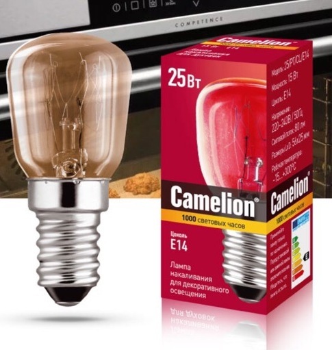 Лампа накаливания 25Вт Е14 220В Camelion T26 для холод. и декор.подсв.