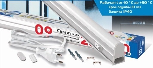 Светильник светодиодный линейный IONICH Т5 220В, 7Вт, 6500К, 600мм 630Лм-IP40