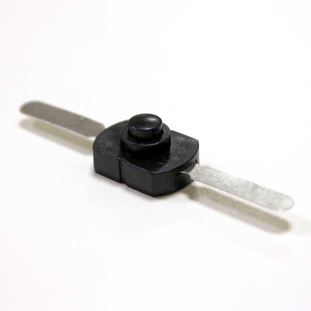 Микрокнопка с фиксацией 2pin PBS-101C551, 1,5A 250V on-off 12*10мм круглая черная KAN
