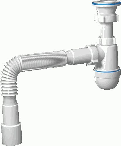 Сифон Ани 1 1/2' с выпуск. и гиб.трубой  40*40/50 С0115