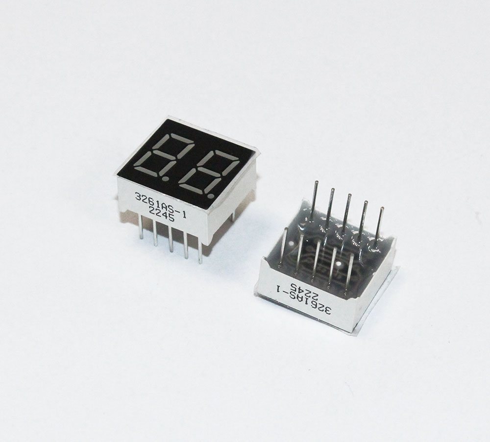 Индикатор LED: 2 знака 14*15*7,2мм КРАСНЫЙ с точкой, общий катод,  KEM-3261AS, 10pin