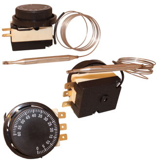 Терморегулятор TR-121 0-60°С, 0,2-16А, 250V с капилляркой Lтрубки- 2м, датчик-75мм (в бак)
