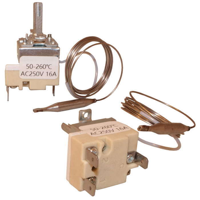 Терморегулятор TR-152 50-260°С, 16А, 250V с капилляркой Lтрубки- 0,9м, датчик-55мм (в бак)