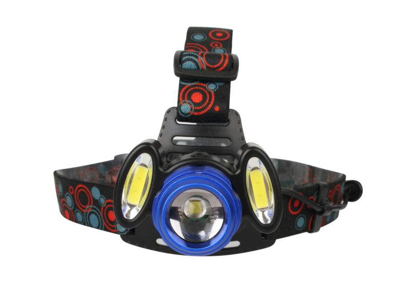 Фонарь налобный светодиодный Ultraflash E1334 2шт.акк 18650 3,7В, синий/черный, 3LED, 4 Ватт, фокус, 4 реж, метал,