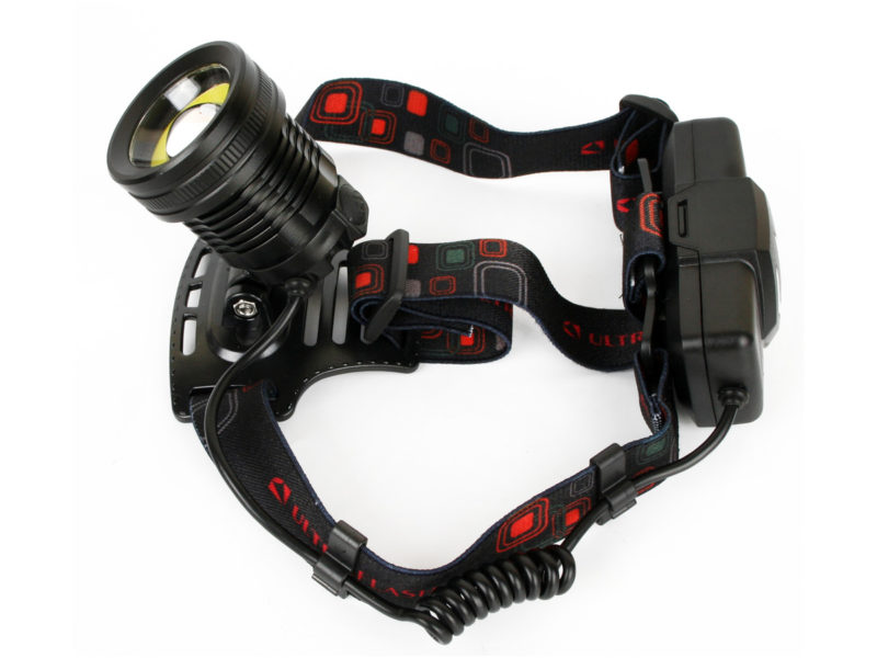 Фонарь налобный светодиодный Ultraflash E1335 2шт.акк 18650 3,7В, черный, 2LED, 4 Ватт, фокус, 4 реж, метал, бокс