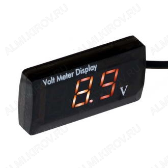 Вольтметр 3разряда DC 5-150V 2-х пров., 57*29*12мм -10…+70 °С красный на липе DMS-504