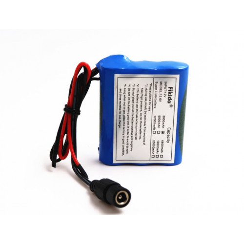 Аккумуляторная батарея Li-ion 12V 3000mAh (блок батарей 3*18650 с контактами)