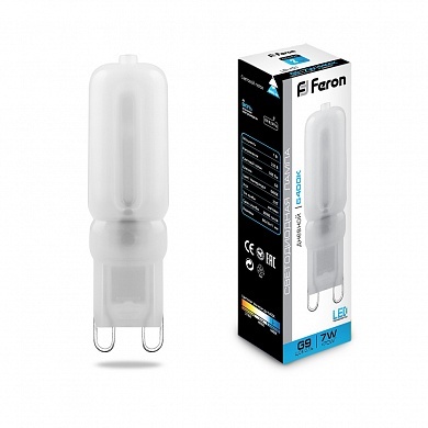 Лампа светодиодная Feron LB-431 7Вт G9 230В 6400K