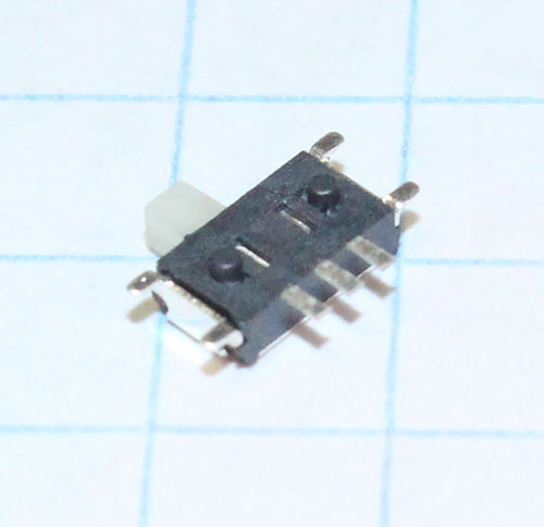 Переключатель движковый (ползунковый) 7pin SMD 5*2,7*1,5мм, Hручки = 1,5мм микро, гориз.