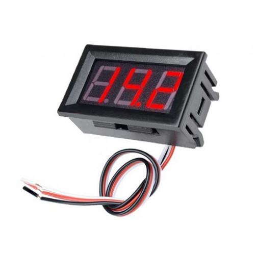 Вольтметр 3 разряда +DC (0-30V) 3-х пров., в рамке 48*29*22мм, измерение 0-100V