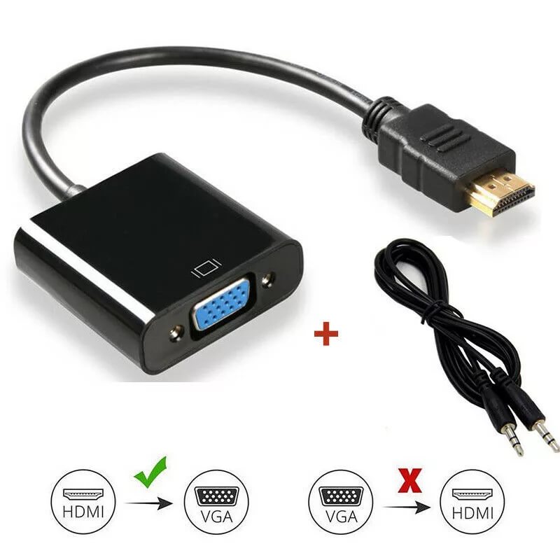 Конвертер шт.HDMI(вход) --> гн.VGA(выход) + Audio 3,5мм шнур