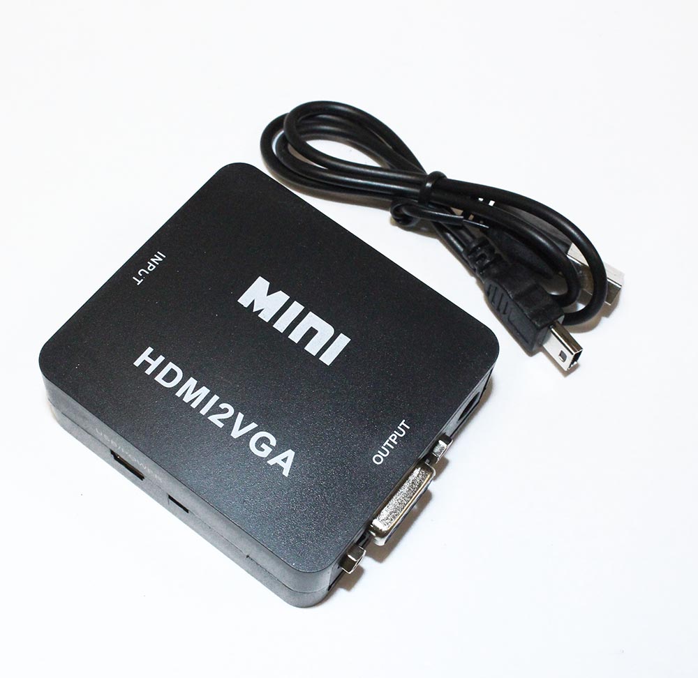 Конвертер  гн.HDMI(вход) --> гн.VGA(выход) 1080p NTSC, PAL, пит-USB