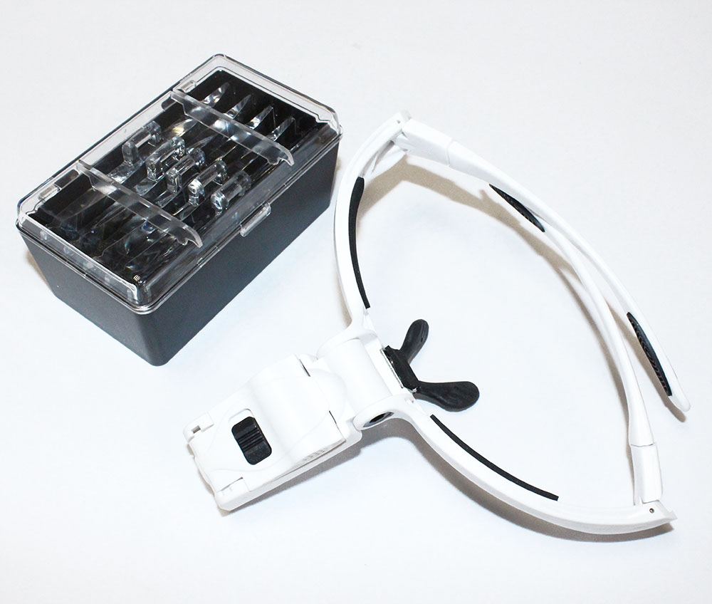 Очки бинокулярные со светод. подсвет. 2 LED, с 5-мя линзами (1-1.5/2/2.5/3.5-х), Орбита '9892B2'