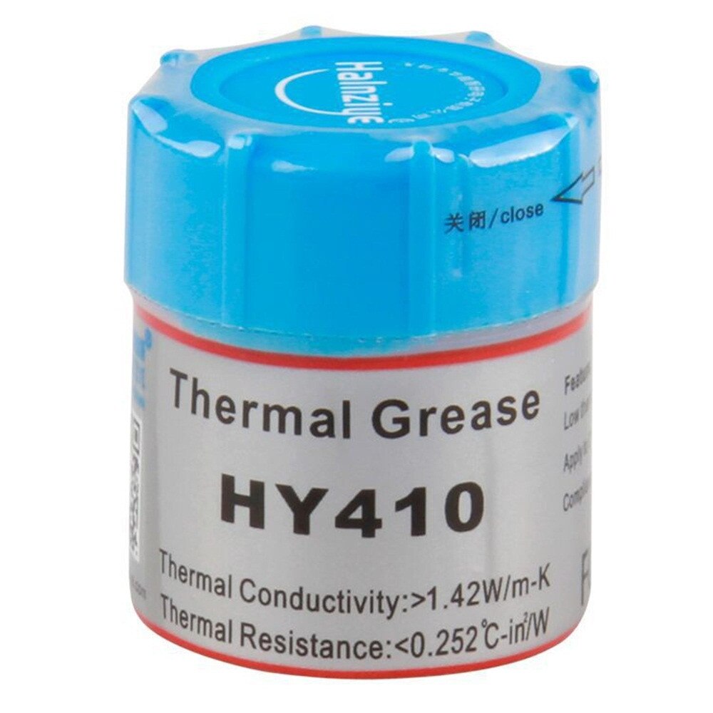 Термопаста  'HY410' 10гр; теплопровод.= 1.42 Вт/м-К, R(t°) = 0.252м2·°C/Вт, t = -30;+280°C банка