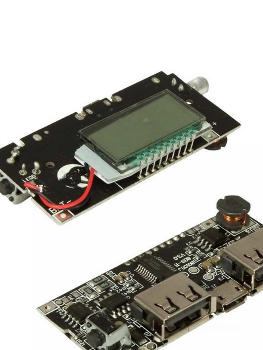 Модуль для зарядки с ЖКИ для 18650 с защитой (Uпит-5V, Iвых-2.1A, 2x1A) EM-343