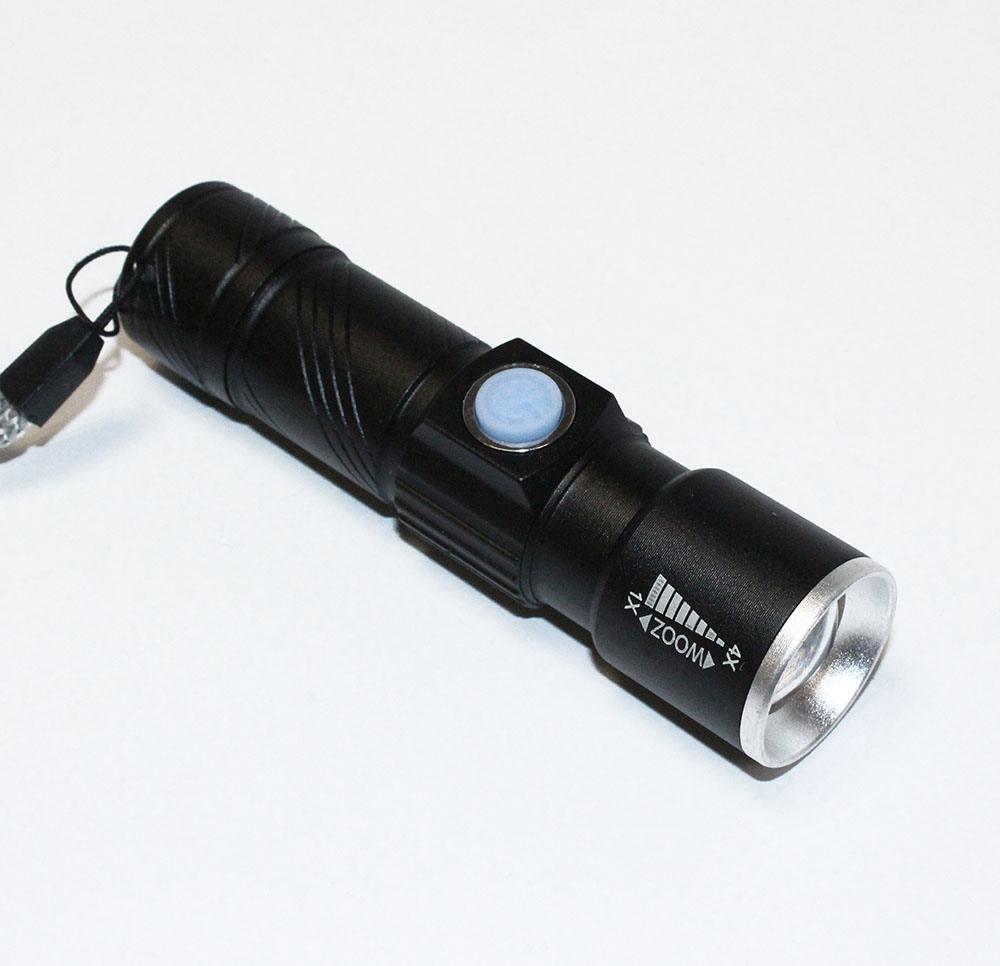 Фонарь ручной (Q5 LED, ZOOM, 3 режима, встроенный Li-Ion аккум. 2000мАч, зарядка от USB )