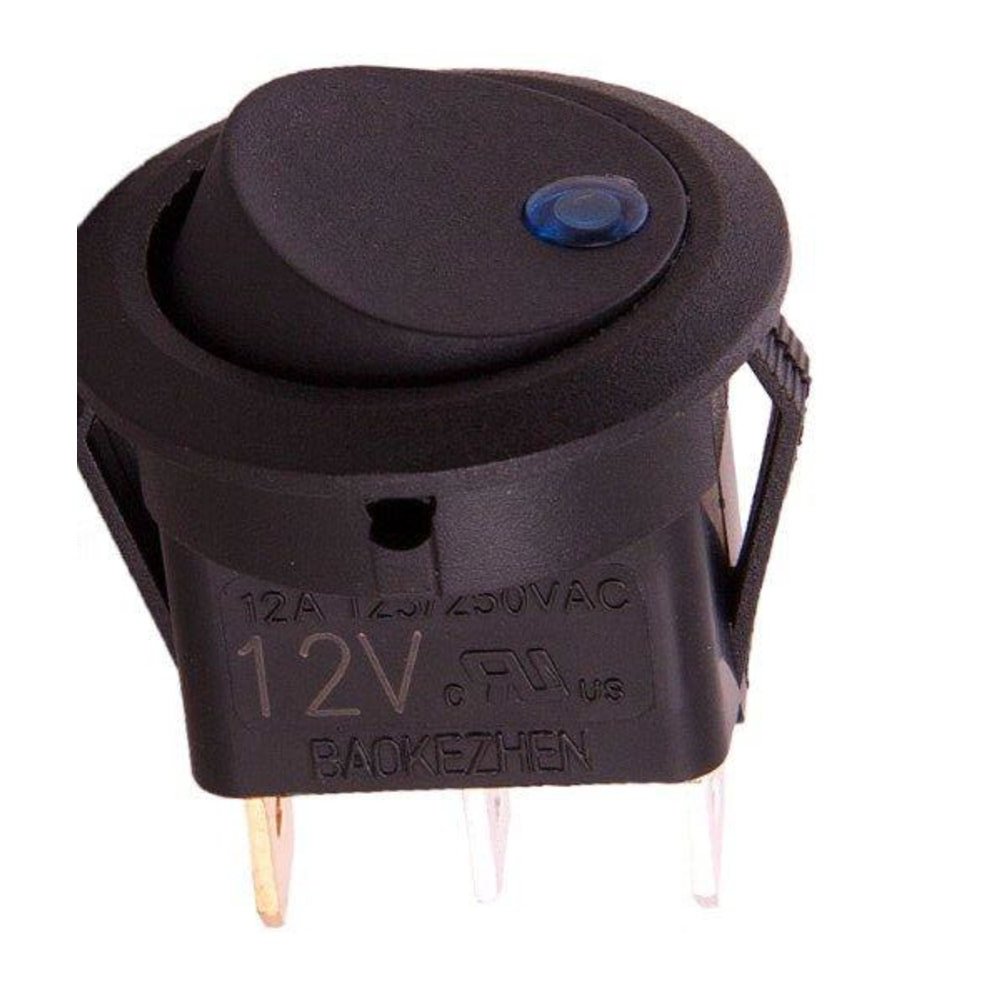 Переключатель  с подсветкой RWB-215 KCD1-202/MN 3pin 16A 12V on-off круглый 20мм 'глазок'